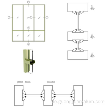 Aluminiumprofil für die Glaspartition